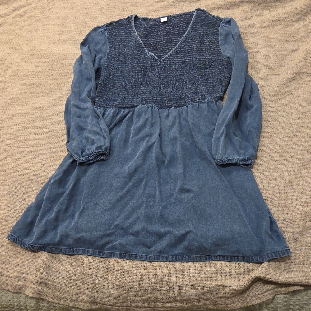 Old Navy, Size Lg || Denim Blue Chambray Mini Dress